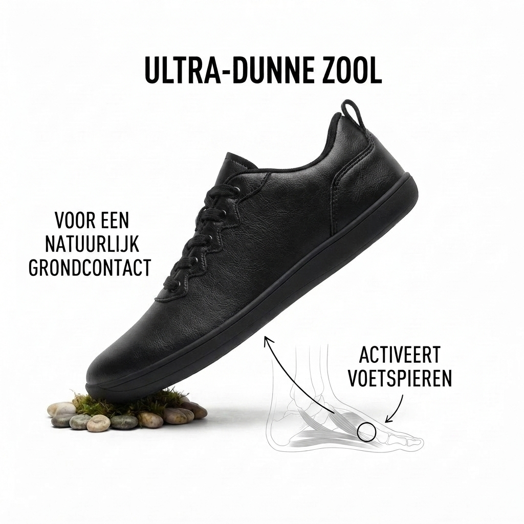 Ultradunne, flexibele buitenzool van de Yoru II barefoot sneaker
