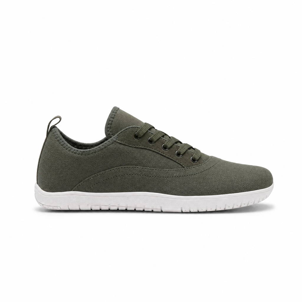 Styx II barefoot sneaker – zijaanzicht met brede teenbox