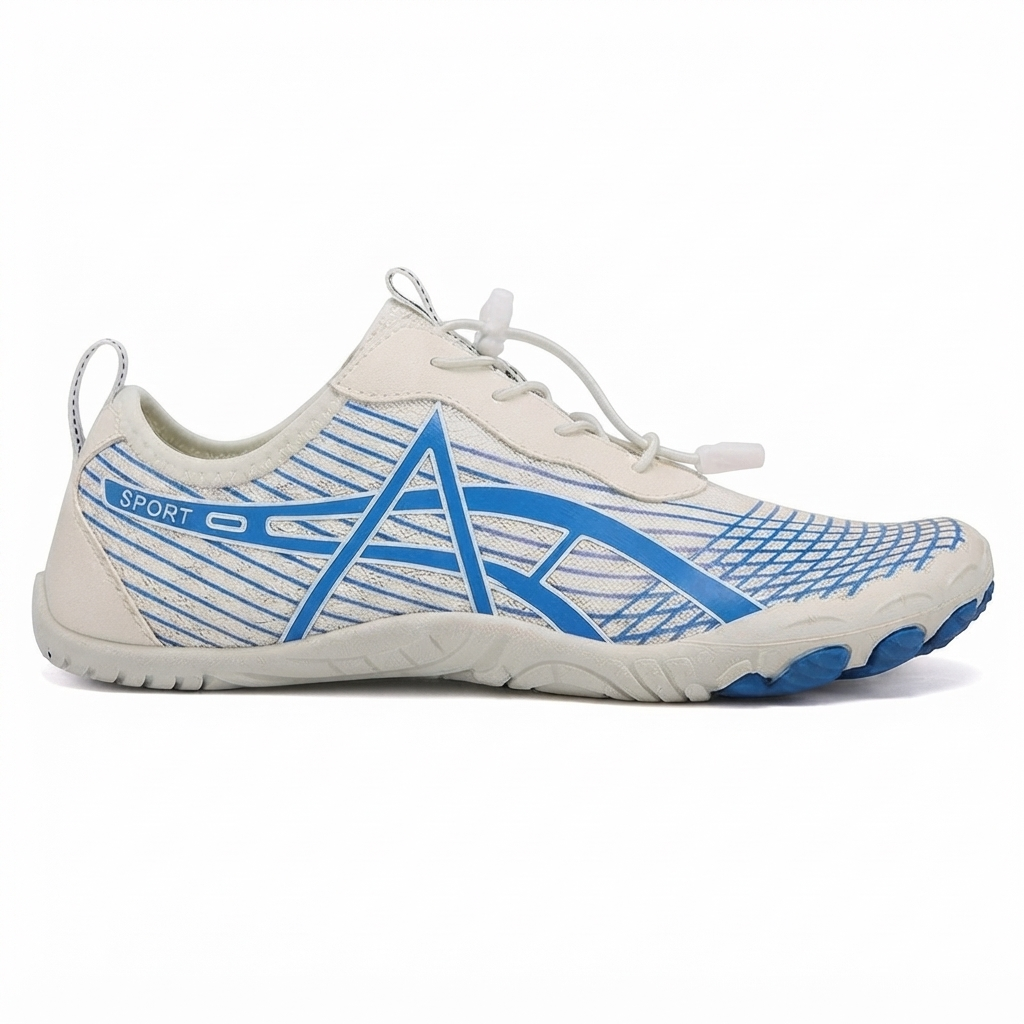 Polaris I barefoot schoen – vooraanzicht in blauw
